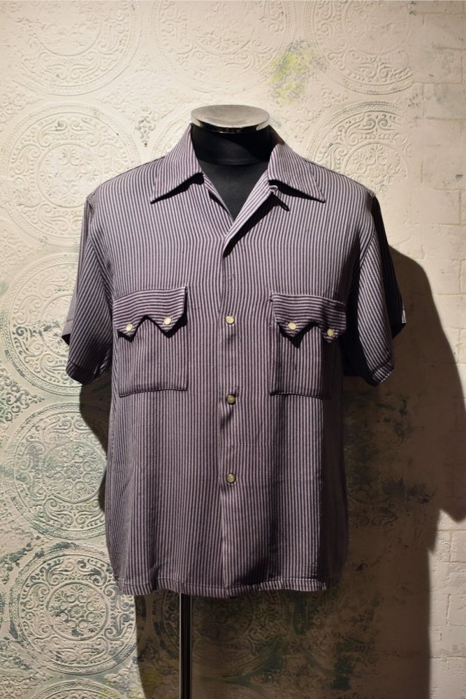 us 1950's campus western rayon s/s shirt