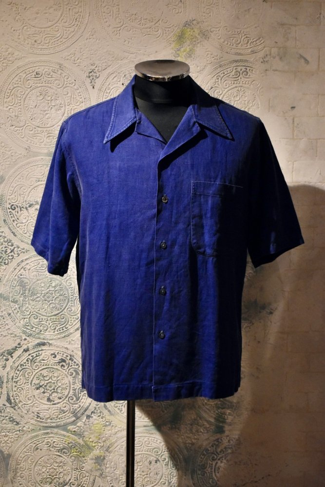 British 1950's Van Husen linen leisure shirt 
