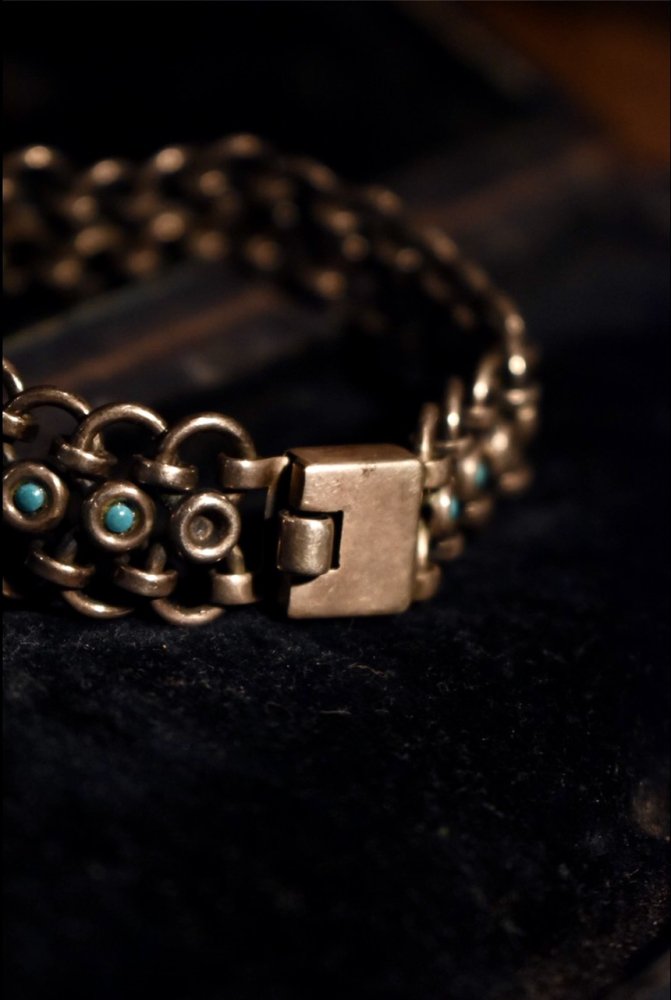 Mexico 1960's ~ silver × turquoise bracelet