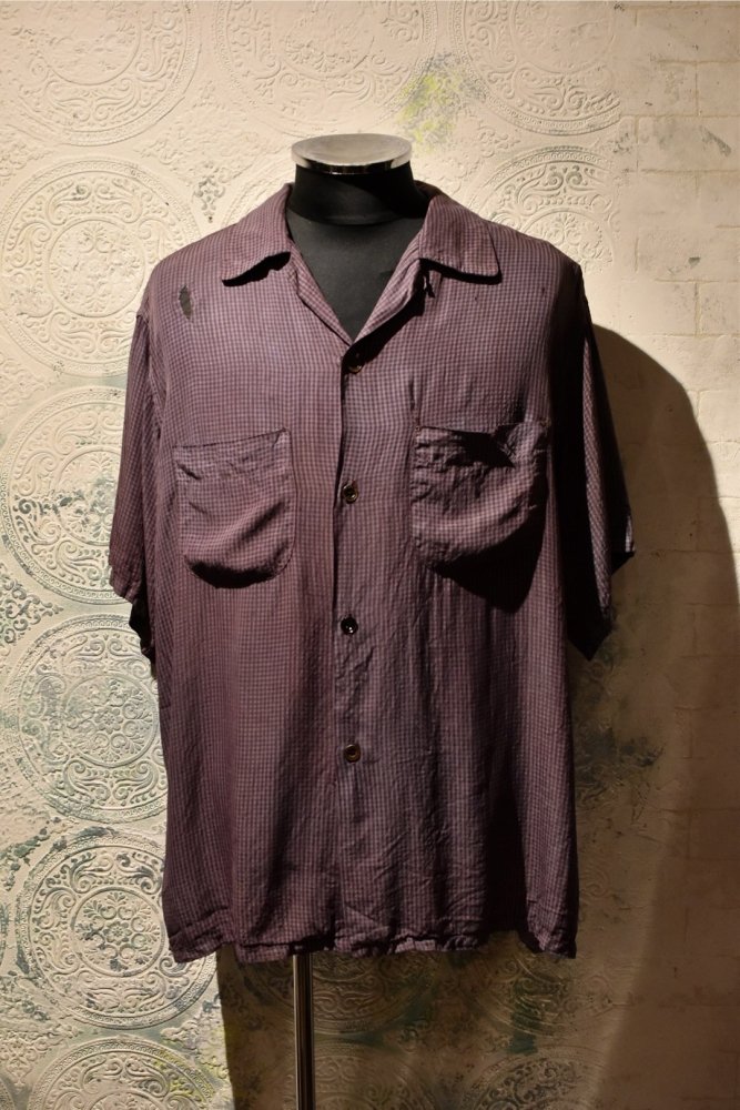 us 1950's~ "Tru Val" silk remake s/s shirt