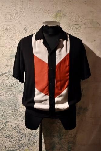 us 1960's 3tone rayon s/s shirt