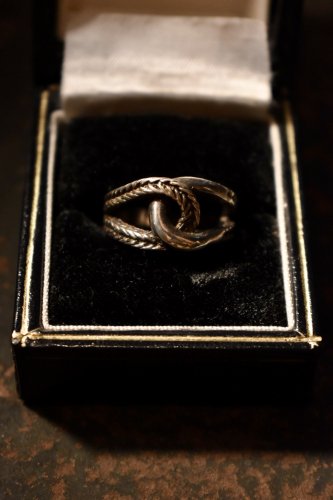 vintage rope motif silver ring