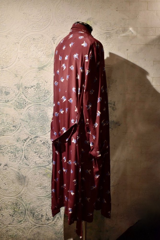 us 1950's~ atomic pattern rayon gown