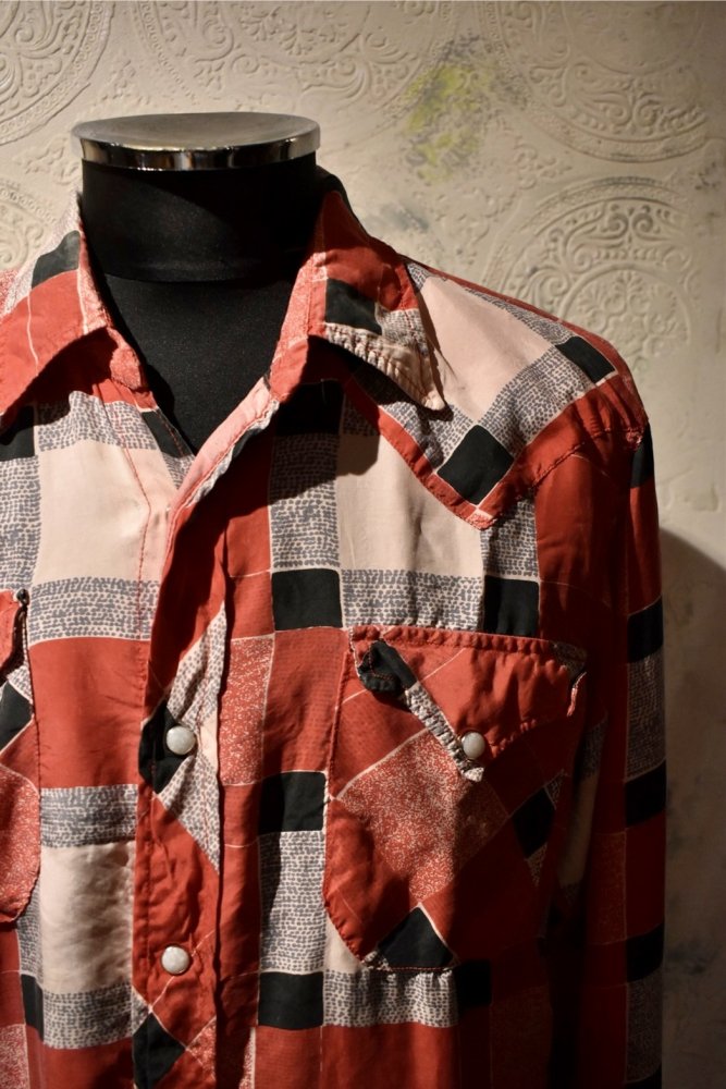 us 1950's "H BAR C" silk western shirt