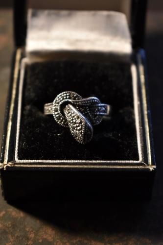 Belphegol Zoo vintage snake motif silver marcasite ring