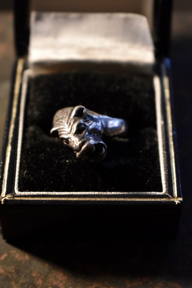 Belphegol Zoo vintage silver tiger motif ring