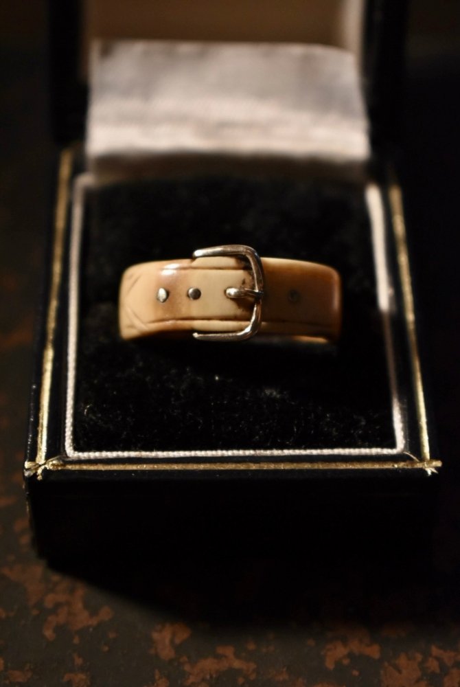 19th Napoleonic Prisoner of War bone buckle ring