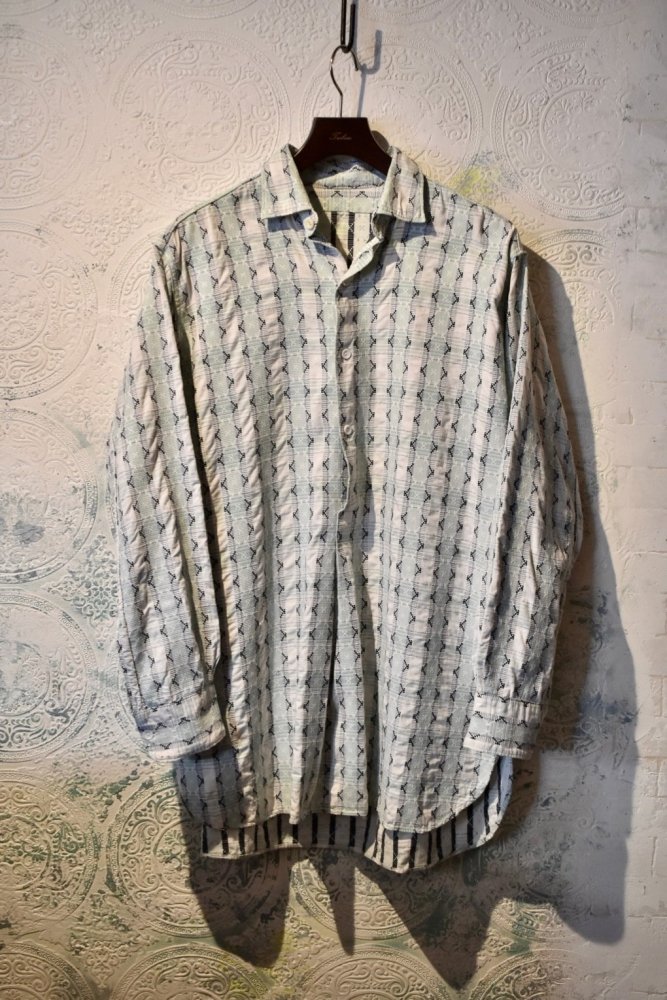french ~1960's cotton grandpa shirt
