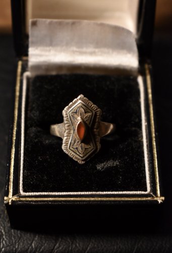 mid 20th silver  carnelian ring