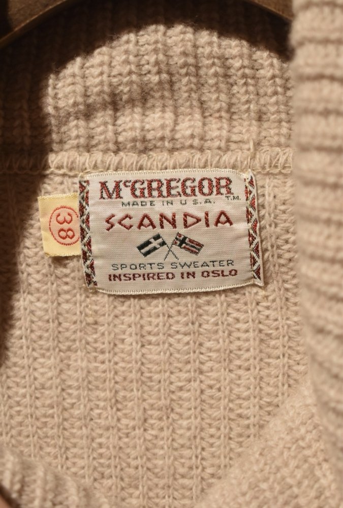 us 1960's "Mcgregor" shawl collar sweater