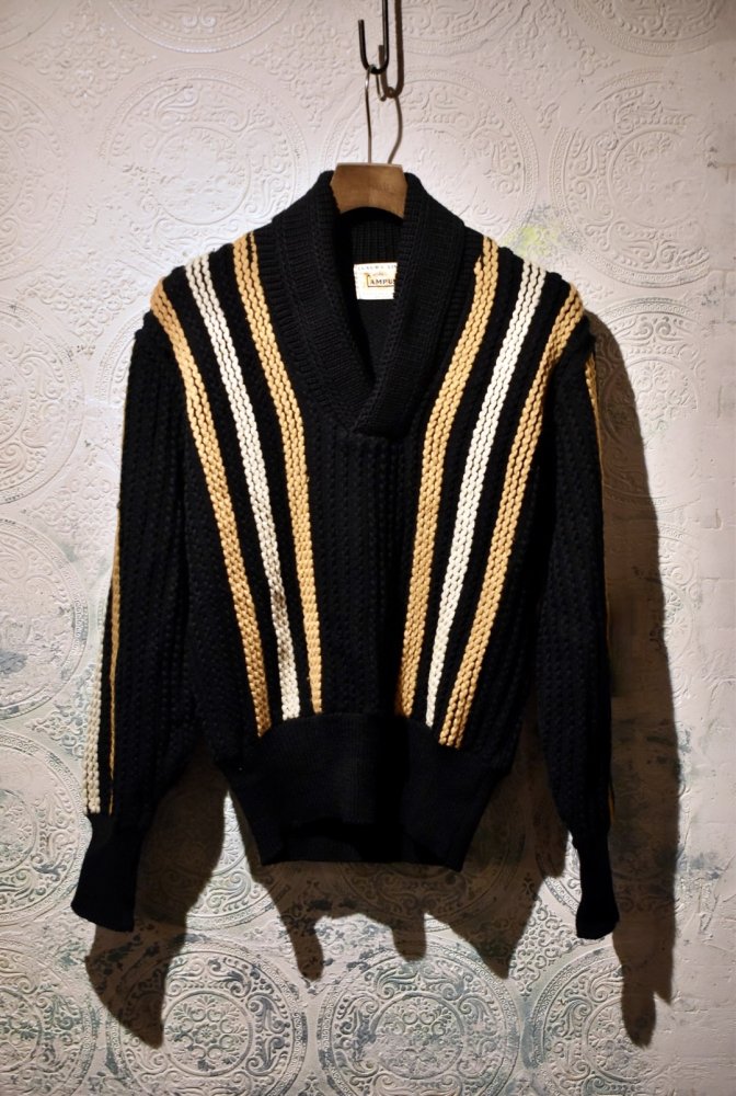 us 1950~60's "campus" shawl collar sweater
