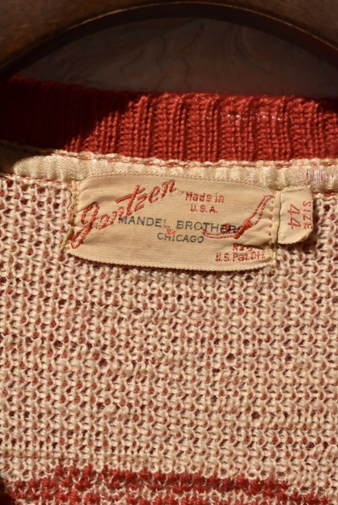 us ~1950's "Jantzen" Jacquard sweater -Long Horn-