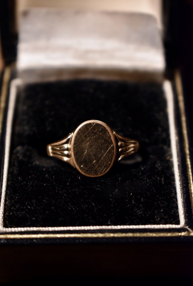 British vintage 12KGF silver signet ring