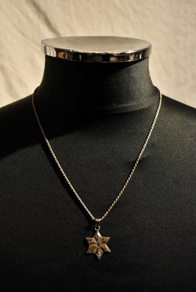 Mexico vintage silver × shell necklace