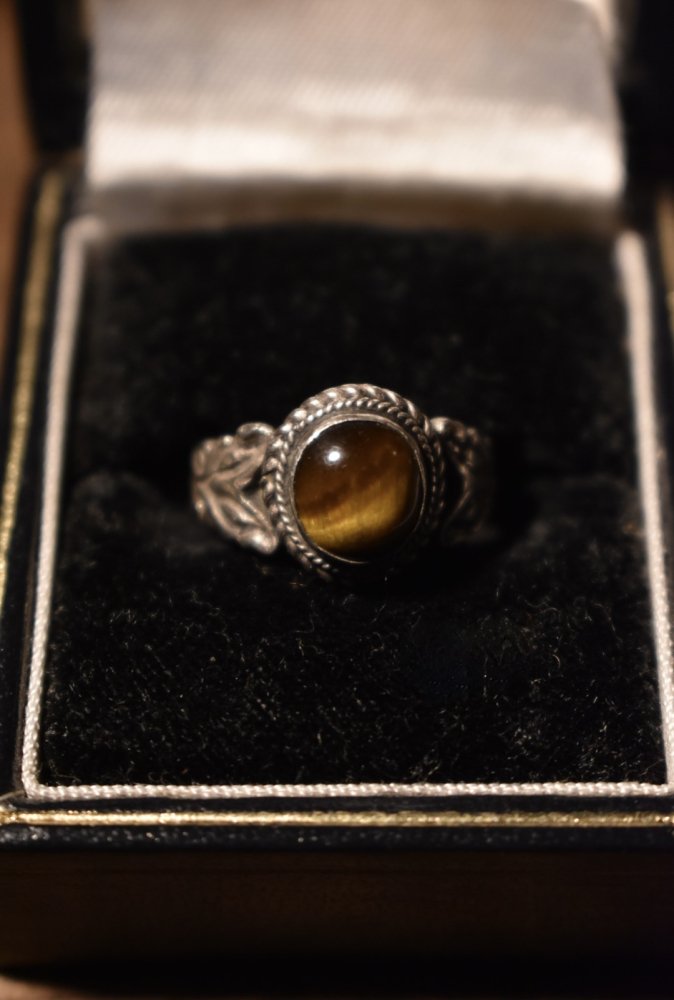 us vintage silver × tiger eye ring