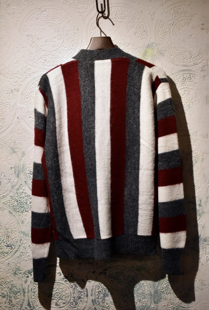 us 1960's acrylic stripe cardigan