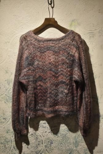 Japanese 1970s~ pink  gray mohair sweater
