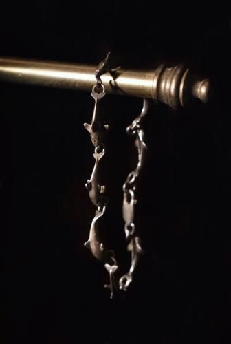 Vintage dolphin motif silver bracelet