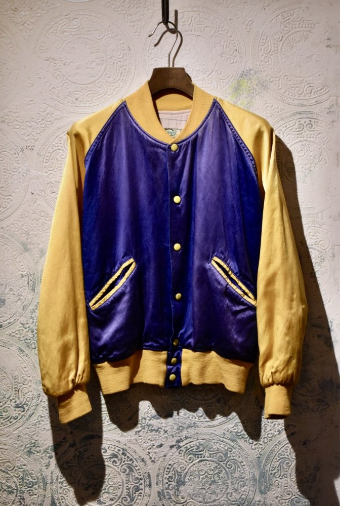 us 1950~60's 2tone satin jacket