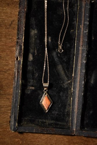 Vintage silver × agate necklace