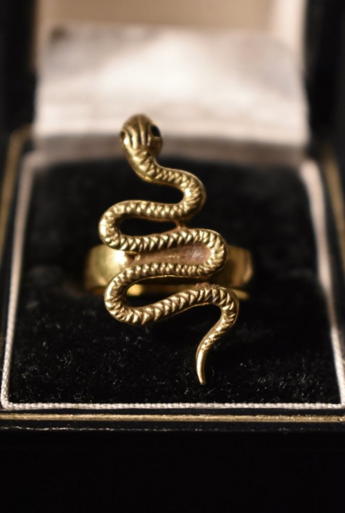 Vintage snake motif brass ring
