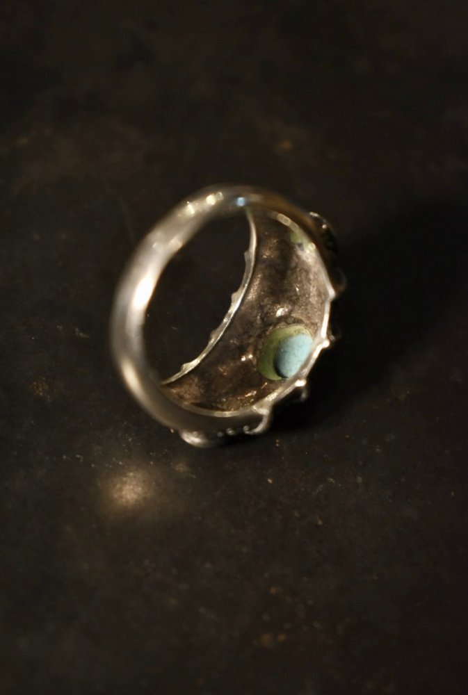 Vintage silver × turquoise × marcasite ring
