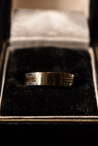 Vintage silver × 7K ring