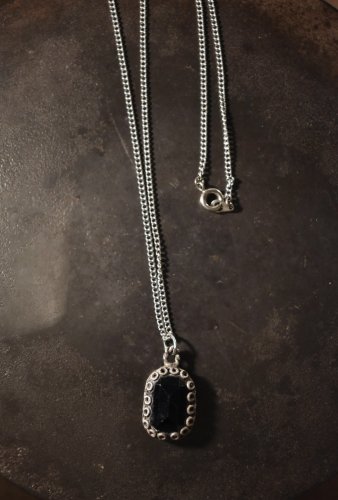 Vintage silver × onyx necklace