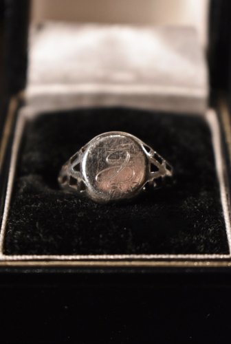 British vintage silver signet ring