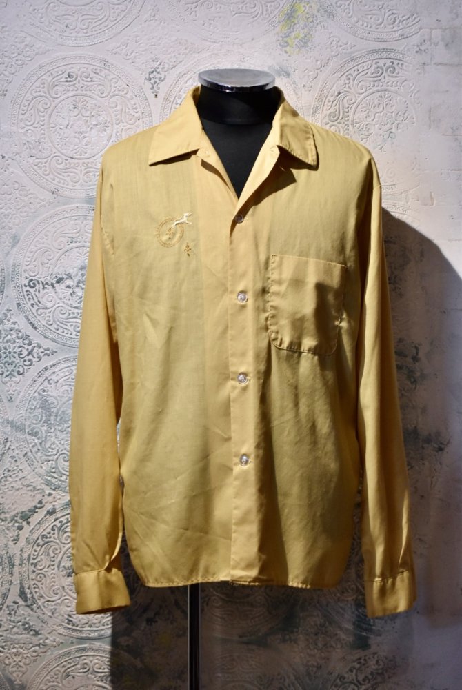 us 1960's~ "maywood" open collar shirt