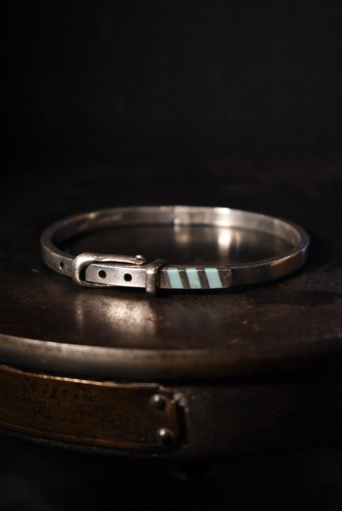 Mexico vintage silver × turquoise belt bracelet