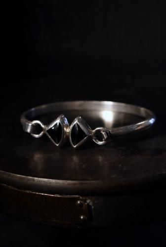 Mexico vintage silver  onyx bracelet