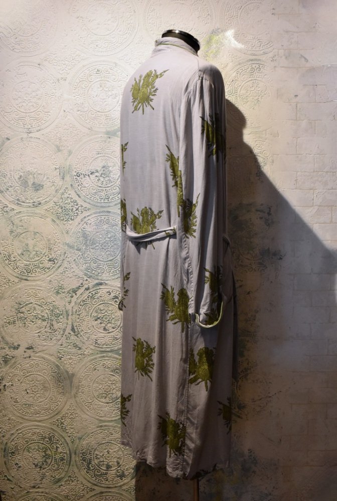 us 1950~60's printed rayon gown