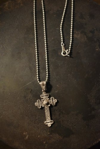 Vintage filigree cross necklace