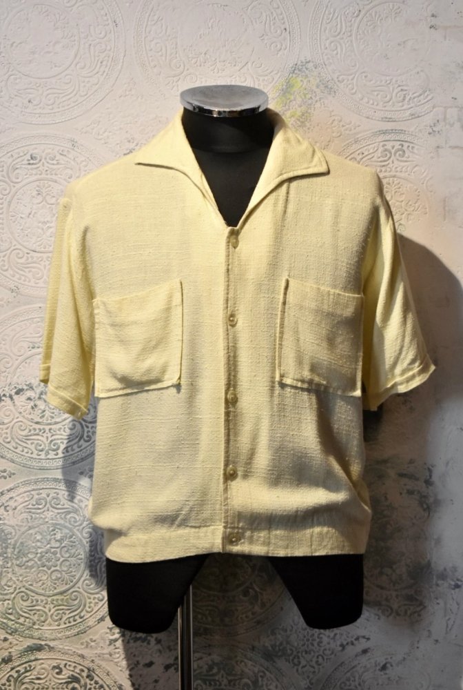 us 1950's rayon silk s/s shirt