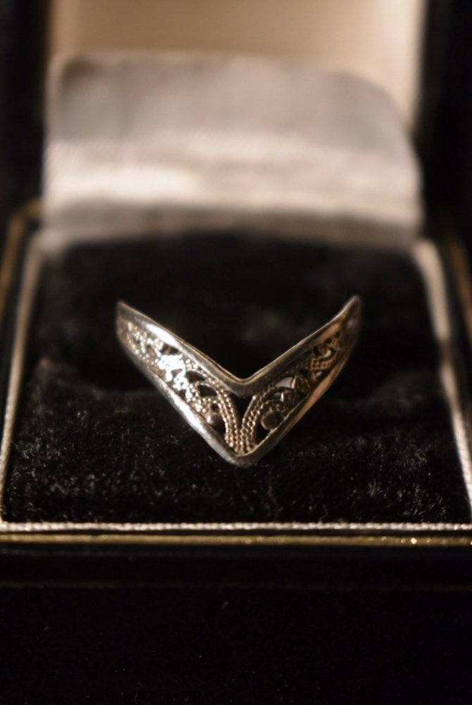 Vintage silver 950 filigree ring