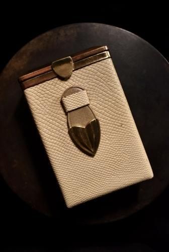 us mid 20th "meeker" cowhide cigarette case