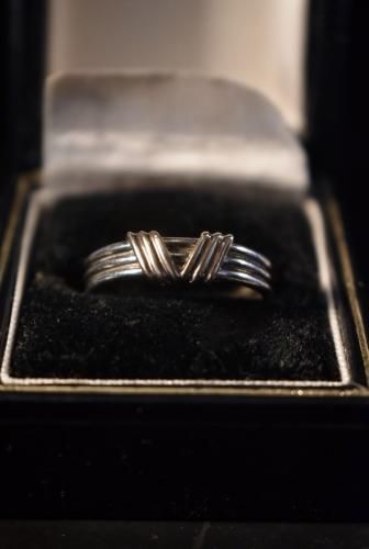 Vintage silver  10K gold ring