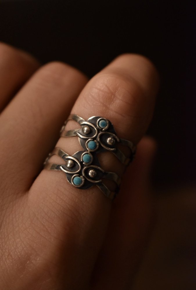 Mexico vintage silver × turquoise ring