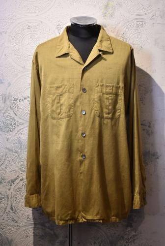 us 1960's cotton slab open collar shirt