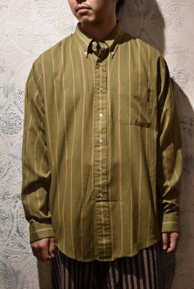 us 1960s~ "PURITAN" button down stripe shirt 