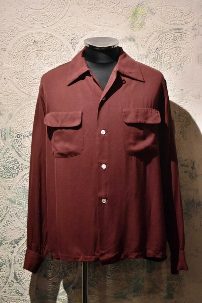 us 1950's "TEXTRON" rayon gabardine shirt