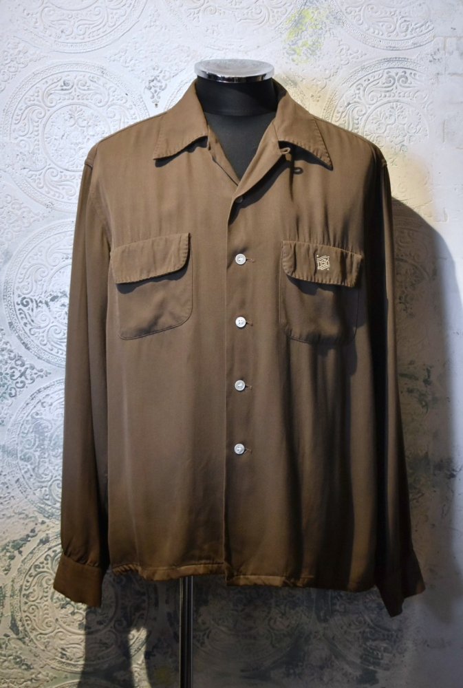 us 1950's "McGREGOR" rayon open collar shirt