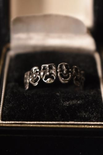 Vintage two face silver ring