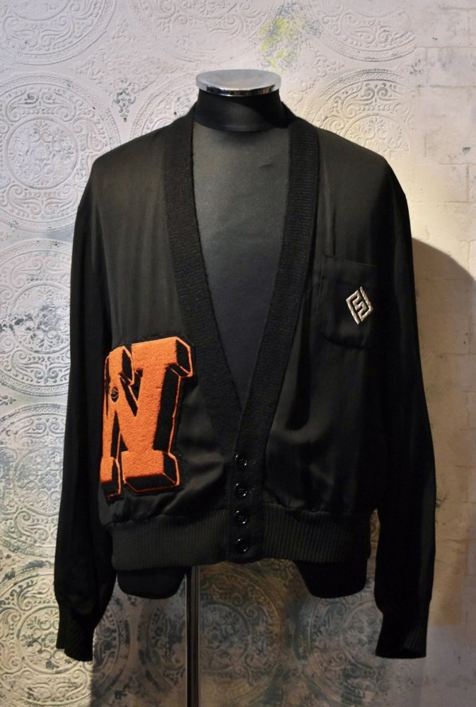 us 1950's black rayon gabardine jacket