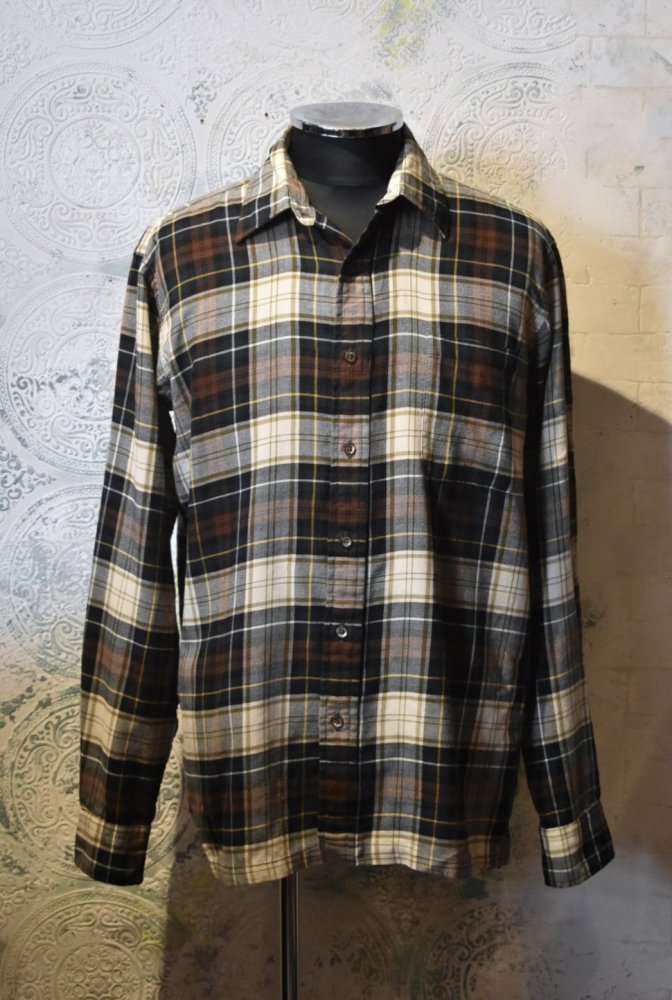 us 1960's~ wool cotton viyella check shirt