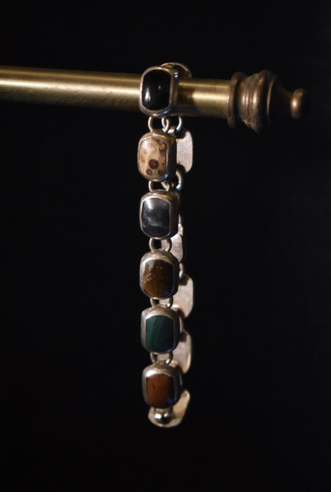Vintage silver  multi stone bracelet