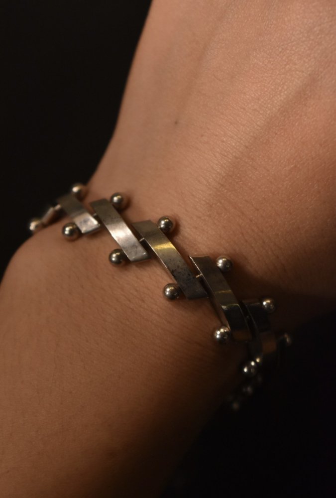 Vintage geometry design silver bracelet