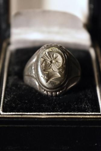 Vintage silver cameo ring