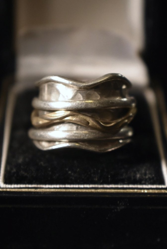 Vintage silver  brass ring